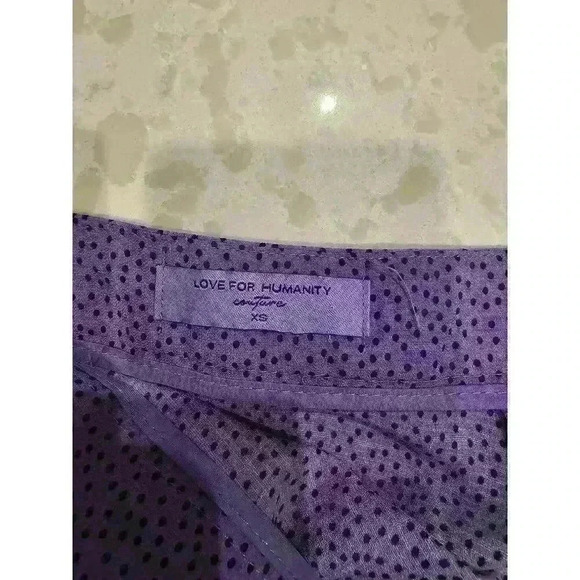 Love For Humanity Polka Dot Purple Skort lavender skirt. SZ SX. - Picture 5 of 5